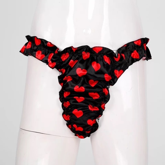 Men’s Women’s Silk Panties Satin Briefs Cute Hi-Lo Rise Thongs Scrunch Underwear - Picture 10 of 16